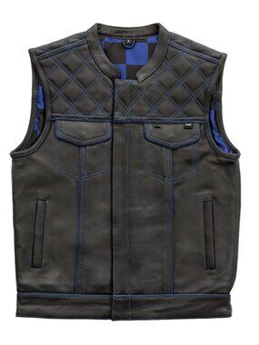 Men's Genuine Leather Black Motorcycle Vest for Men Stylish vest